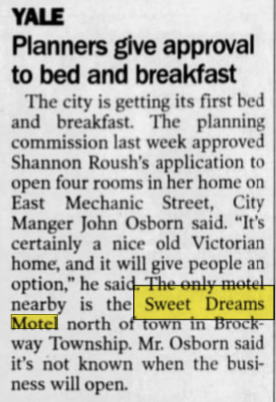 Sweet Dreams Motel - 2001 Mention